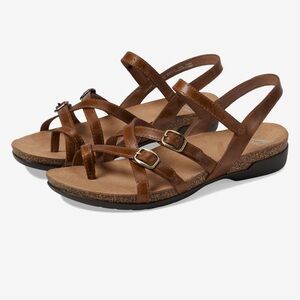 Dansko Roslyn Tan Leather Strappy Sandals, sz 42